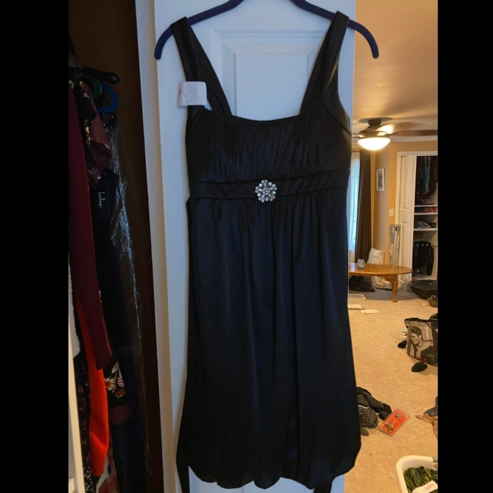 Black Satin Cocktail Dress
